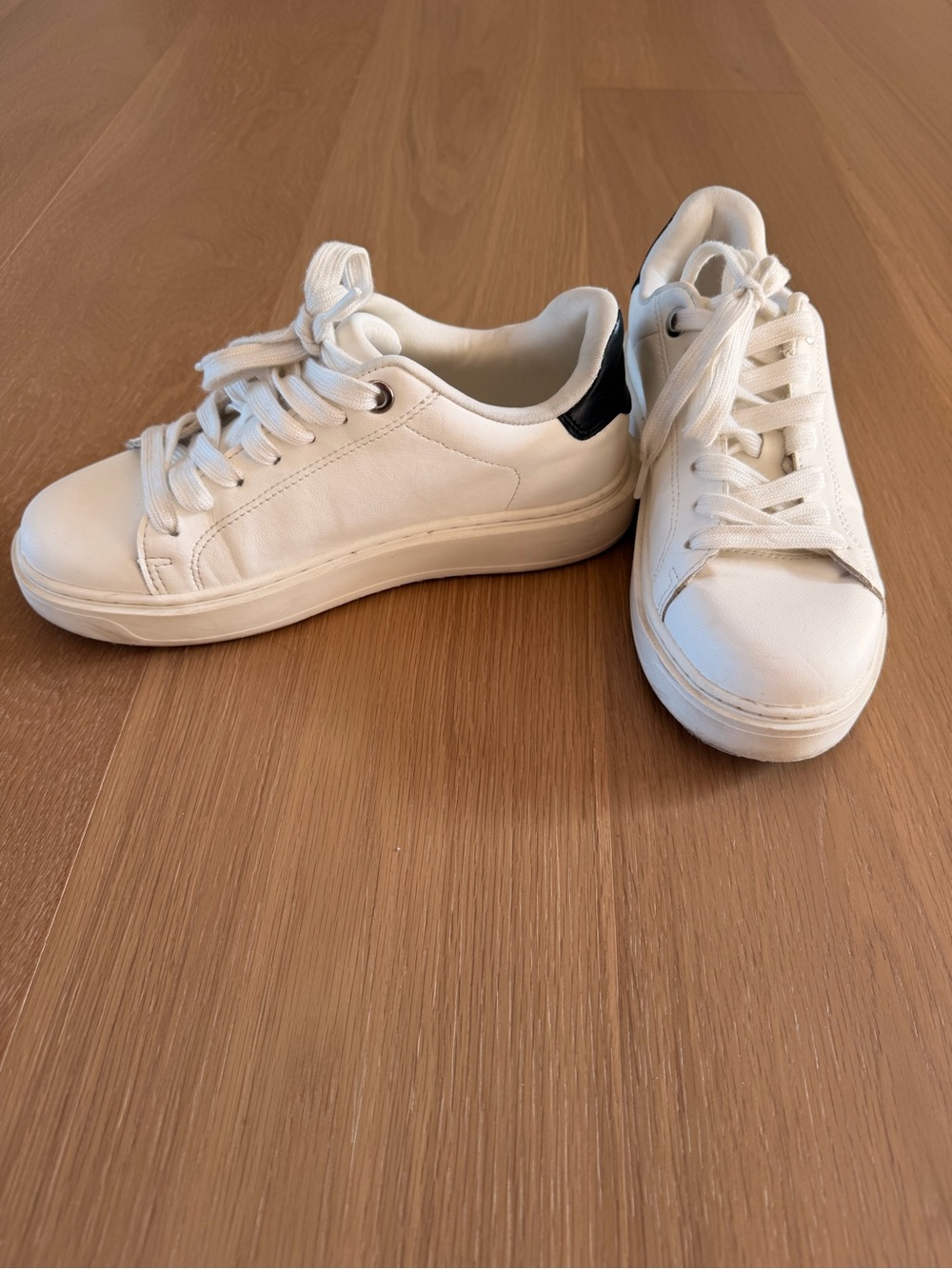 White Sneakers with Low Platform